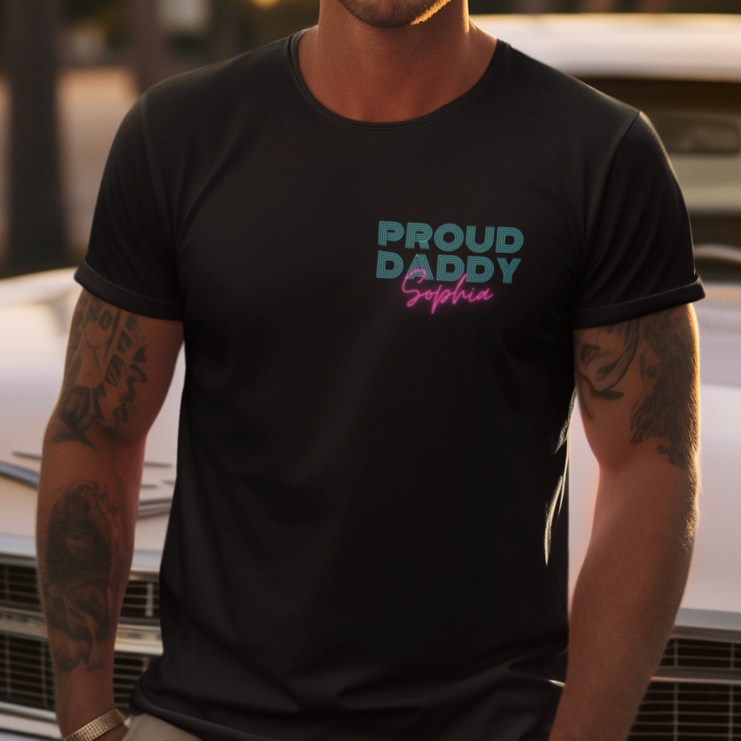 PAPA T-Shirt PROUD Rundhals personalisiert