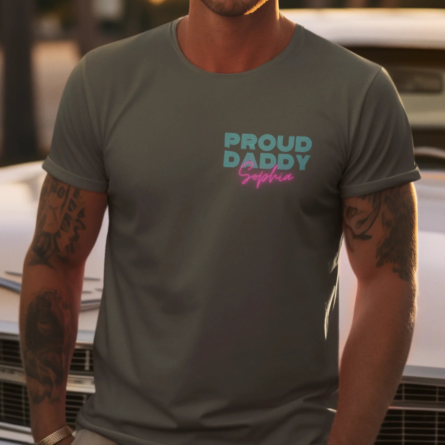 PAPA T-Shirt PROUD Rundhals personalisiert