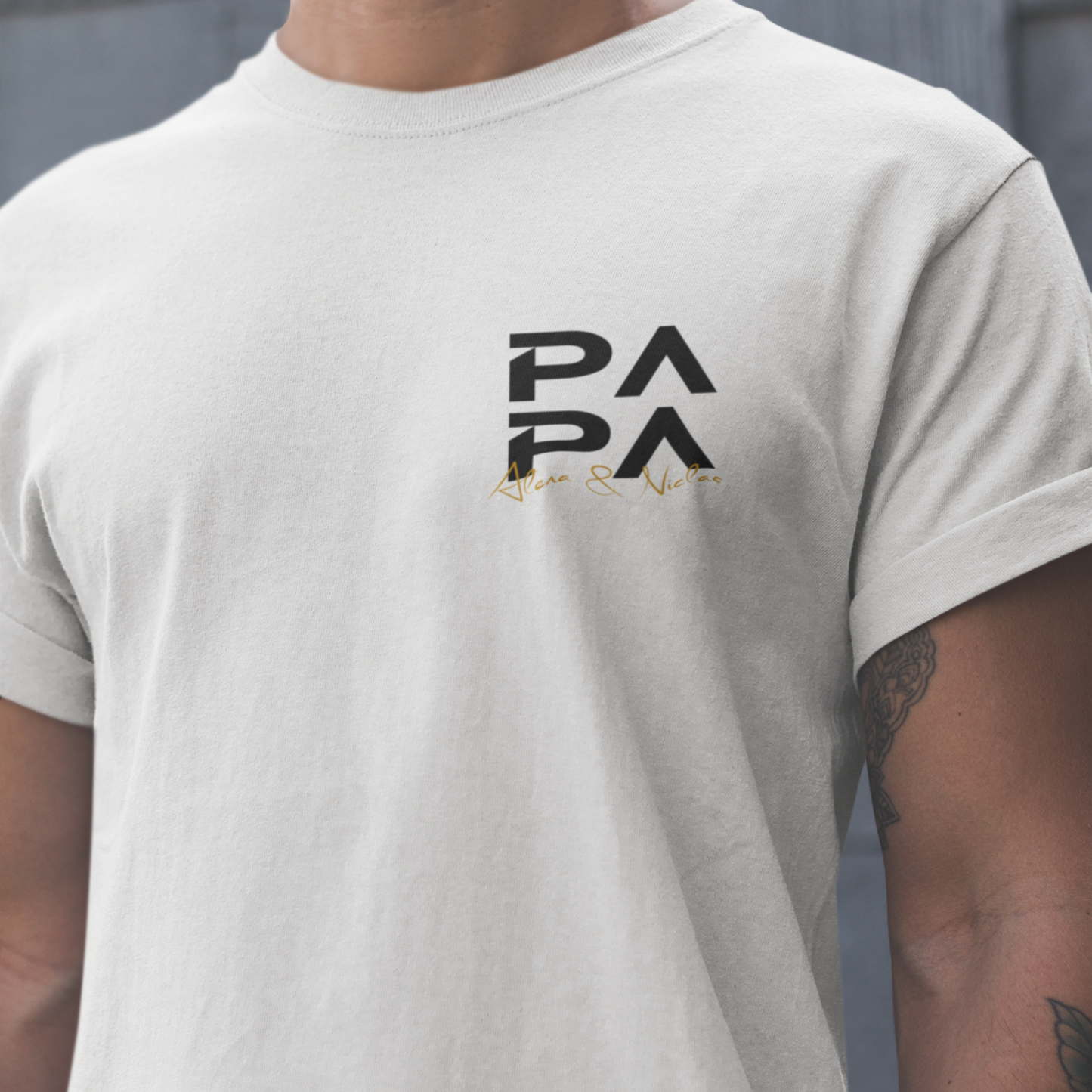 PAPA T-Shirt MINIMAL Rundhals personalisiert