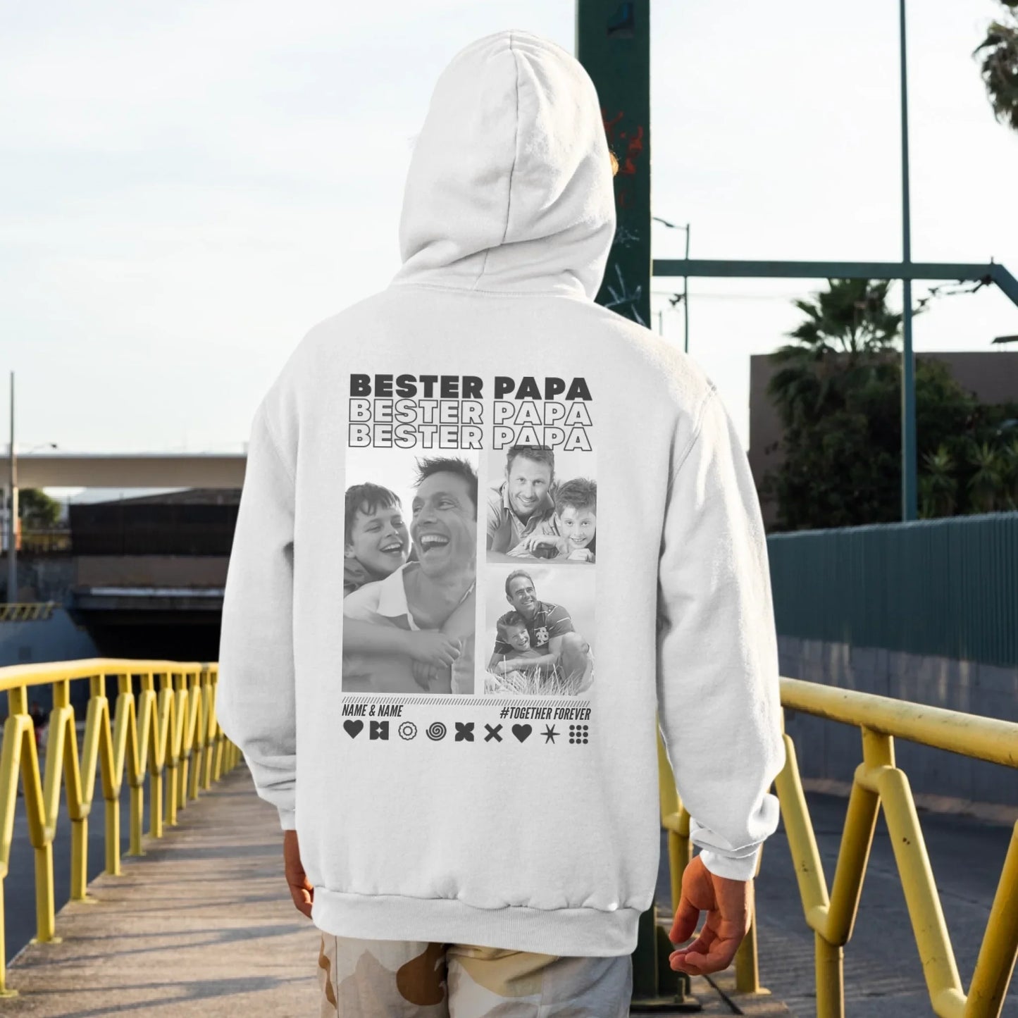 PAPA Hoodie BEST DAD mit Euren Fotos personalisiert