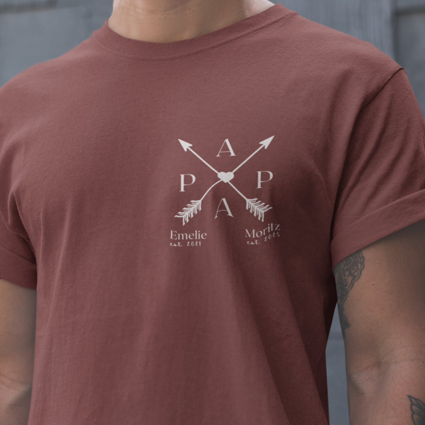 PAPA T-Shirt ARROWS Rundhals personalisiert