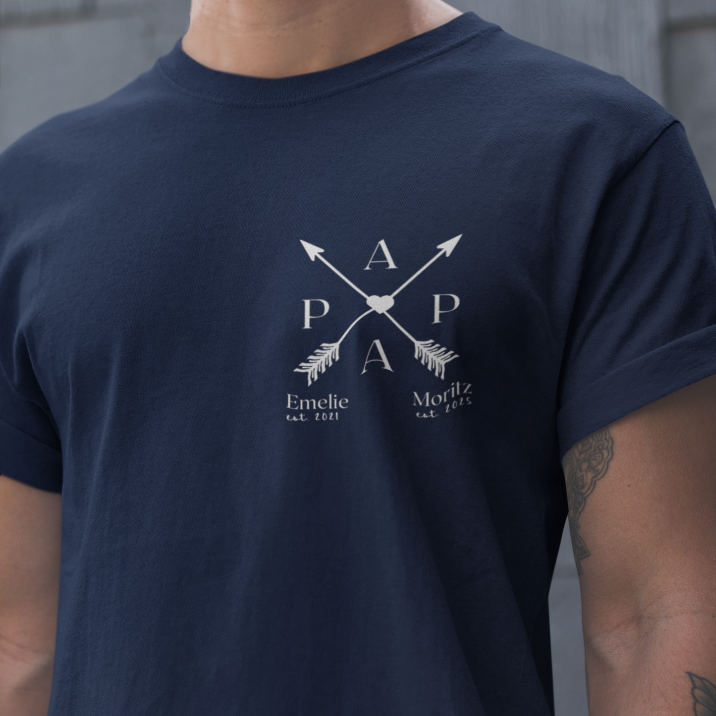 PAPA T-Shirt ARROWS Rundhals personalisiert