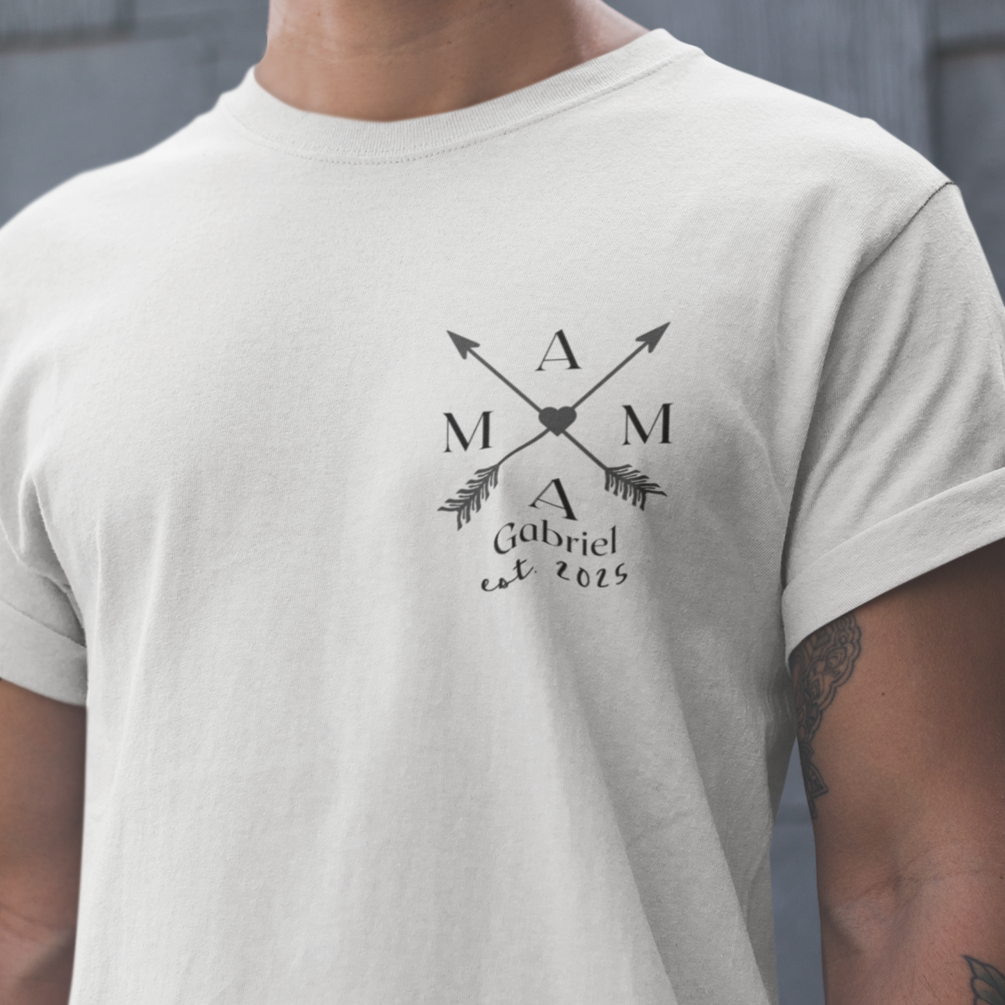 PAPA T-Shirt ARROWS Rundhals personalisiert