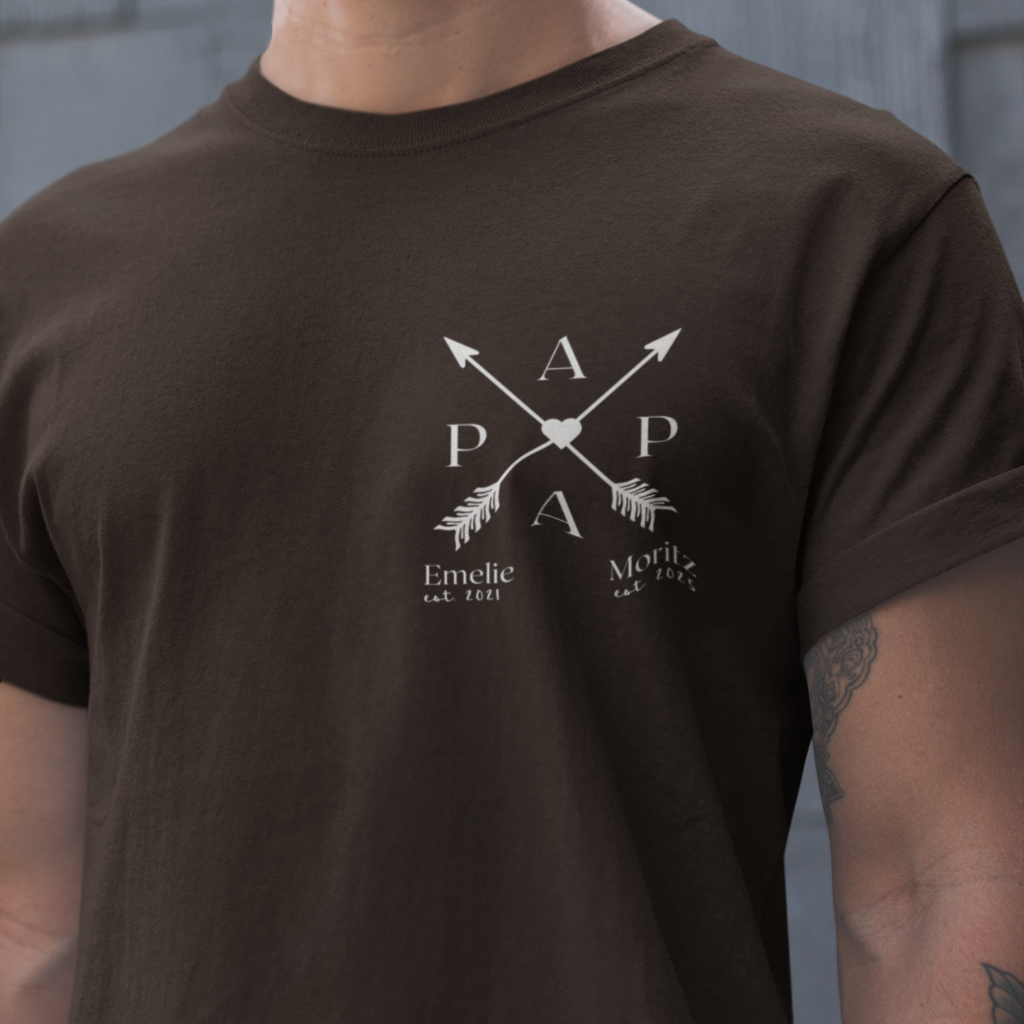 PAPA T-Shirt ARROWS Rundhals personalisiert
