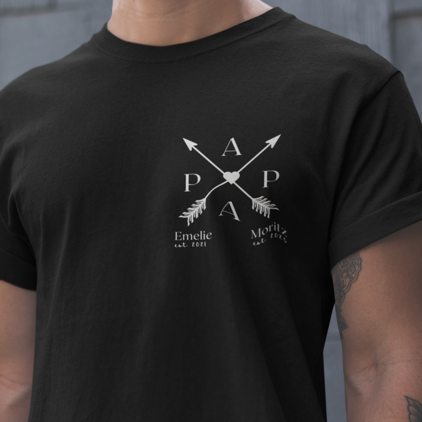 PAPA T-Shirt ARROWS Rundhals personalisiert