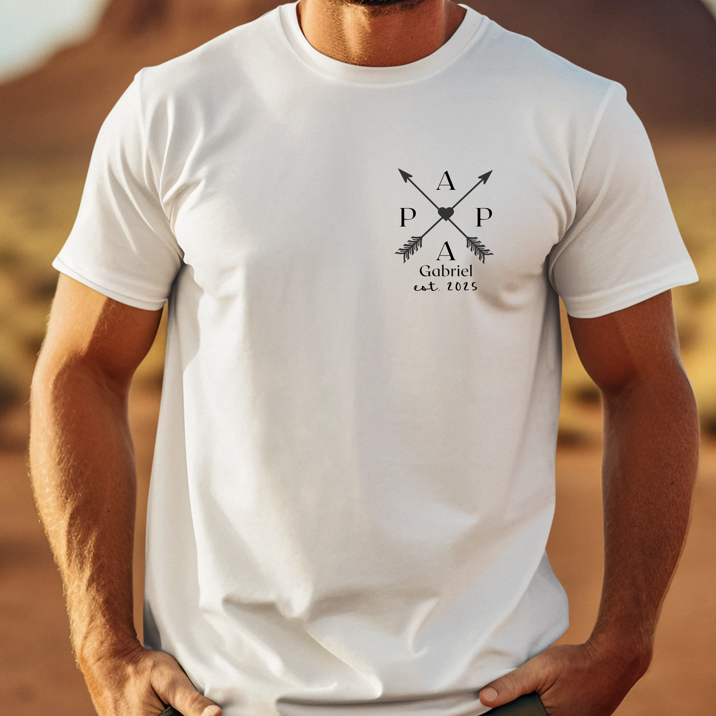 PAPA T-Shirt ARROWS Rundhals personalisiert