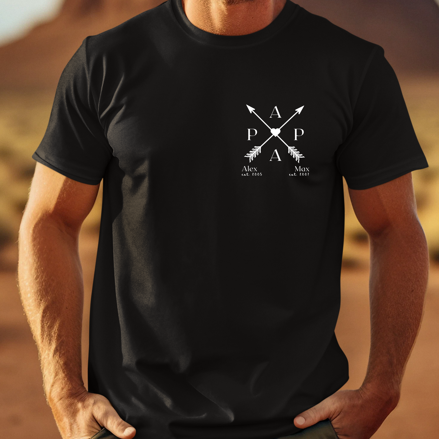 PAPA T-Shirt ARROWS Rundhals personalisiert