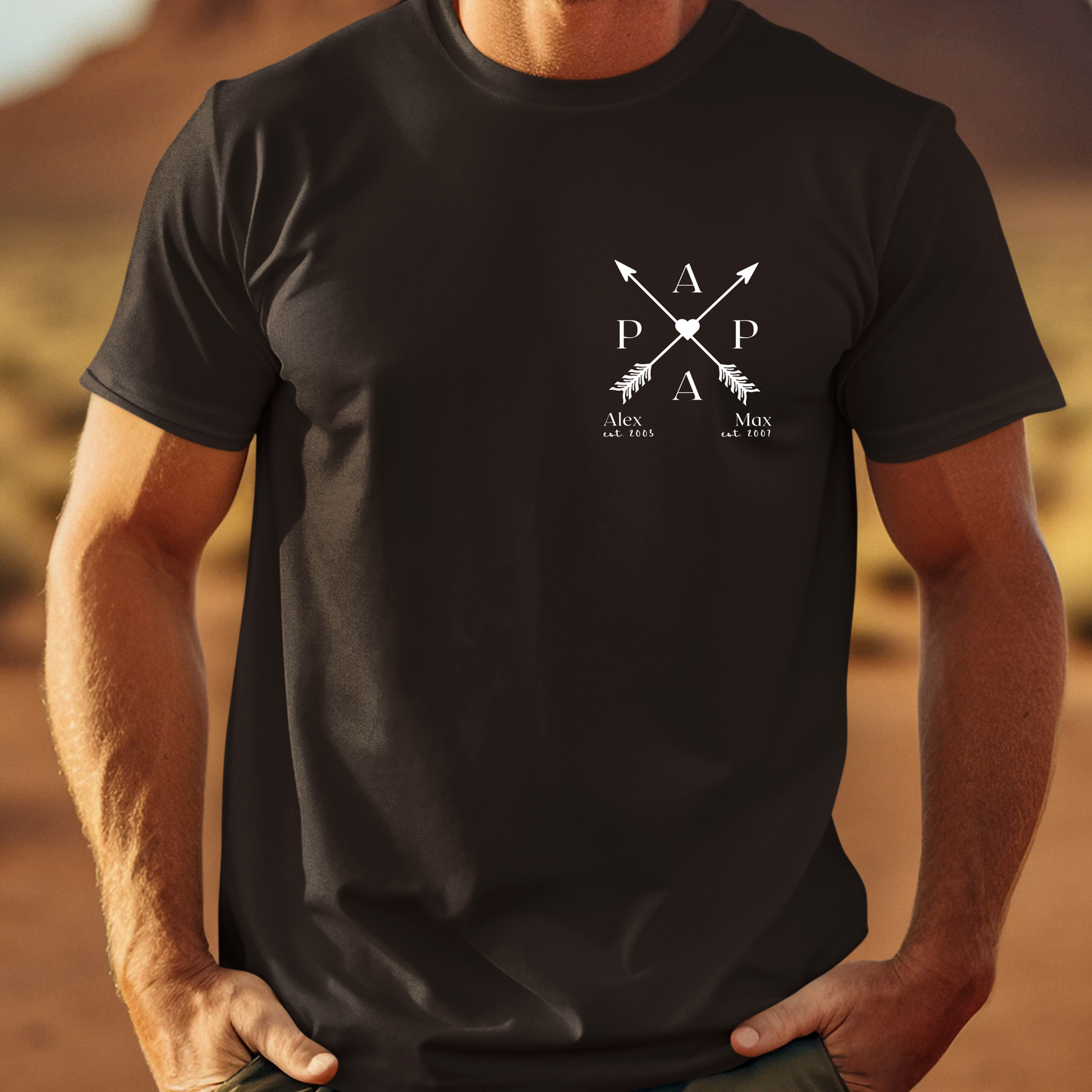 PAPA T-Shirt ARROWS Rundhals personalisiert