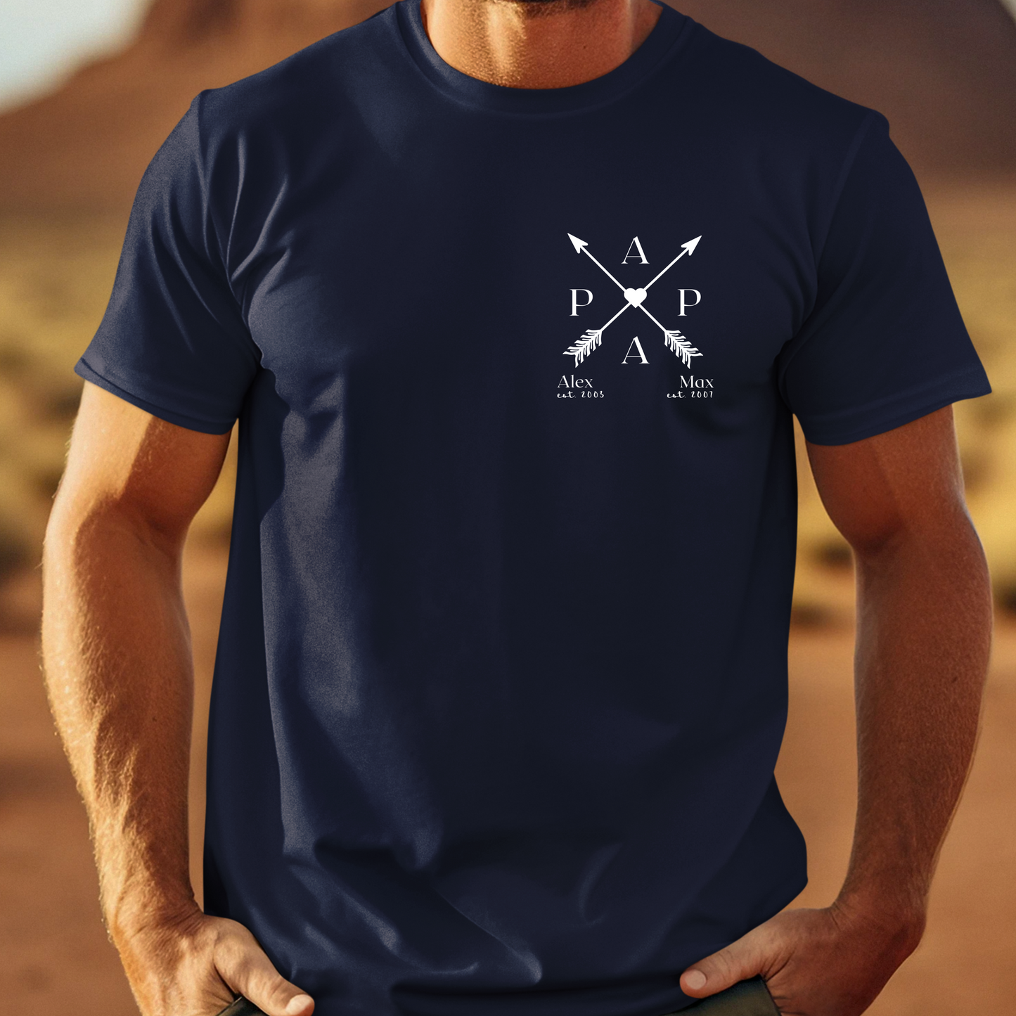 PAPA T-Shirt ARROWS Rundhals personalisiert