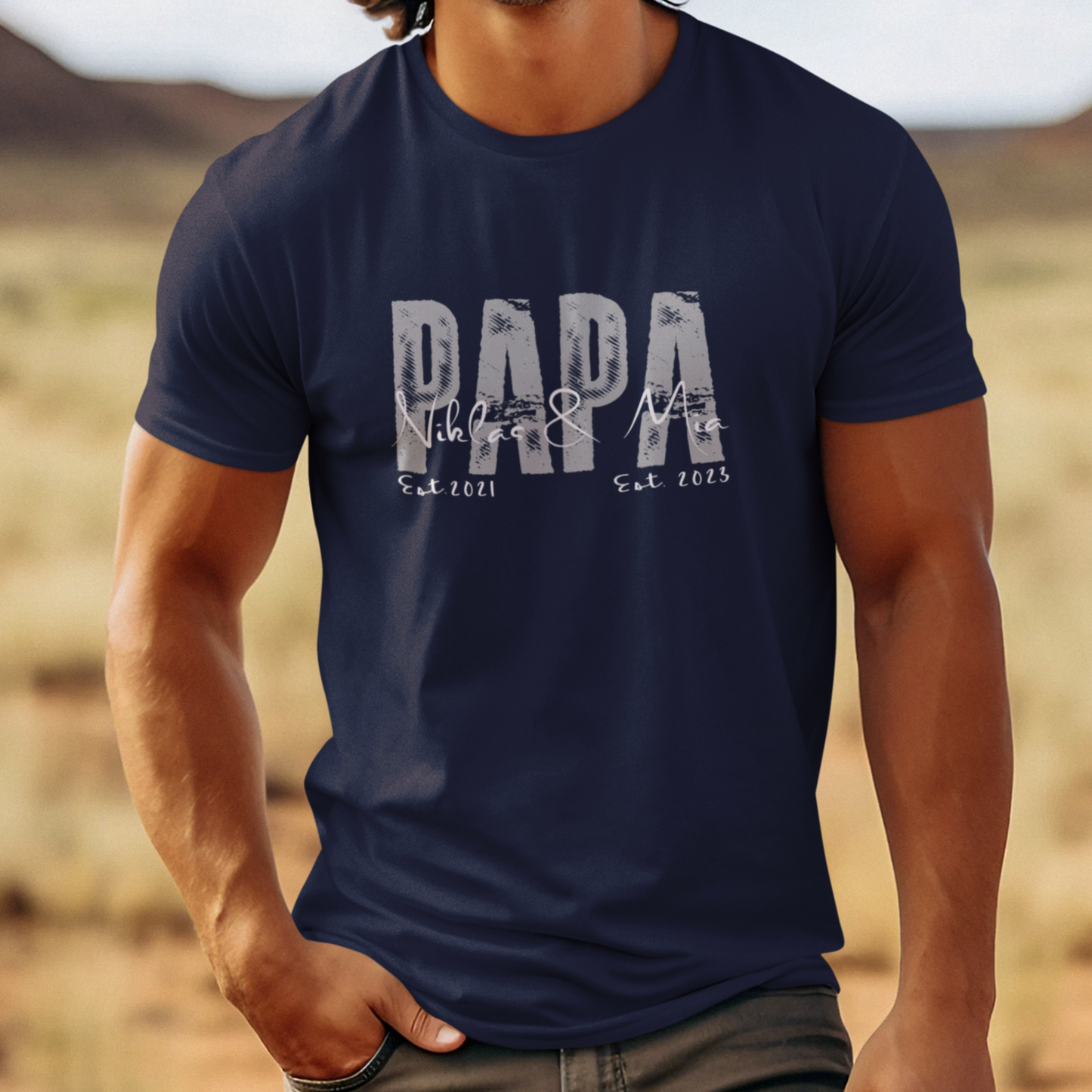PAPA T-Shirt SOLID ROCKS Rundhals personalisiert