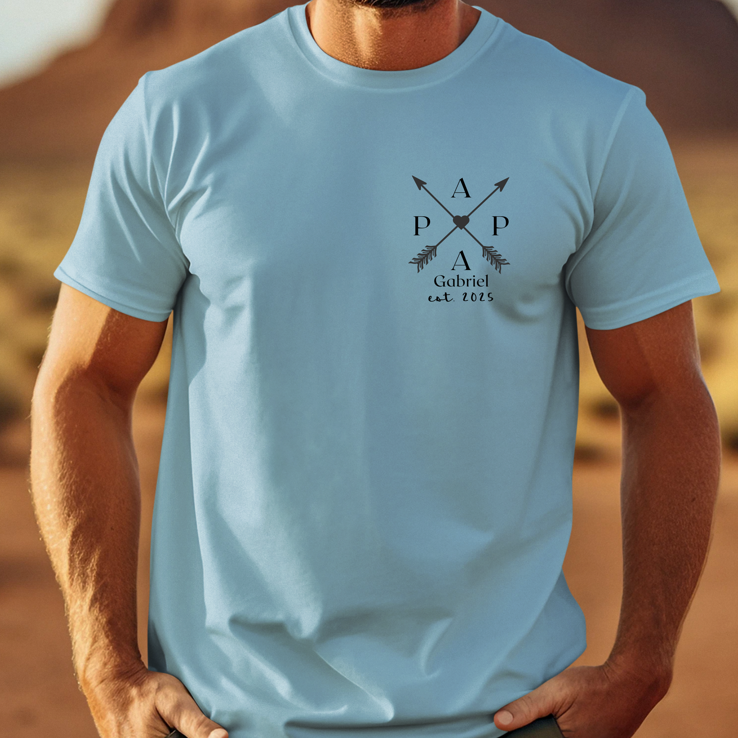 PAPA T-Shirt ARROWS Rundhals personalisiert