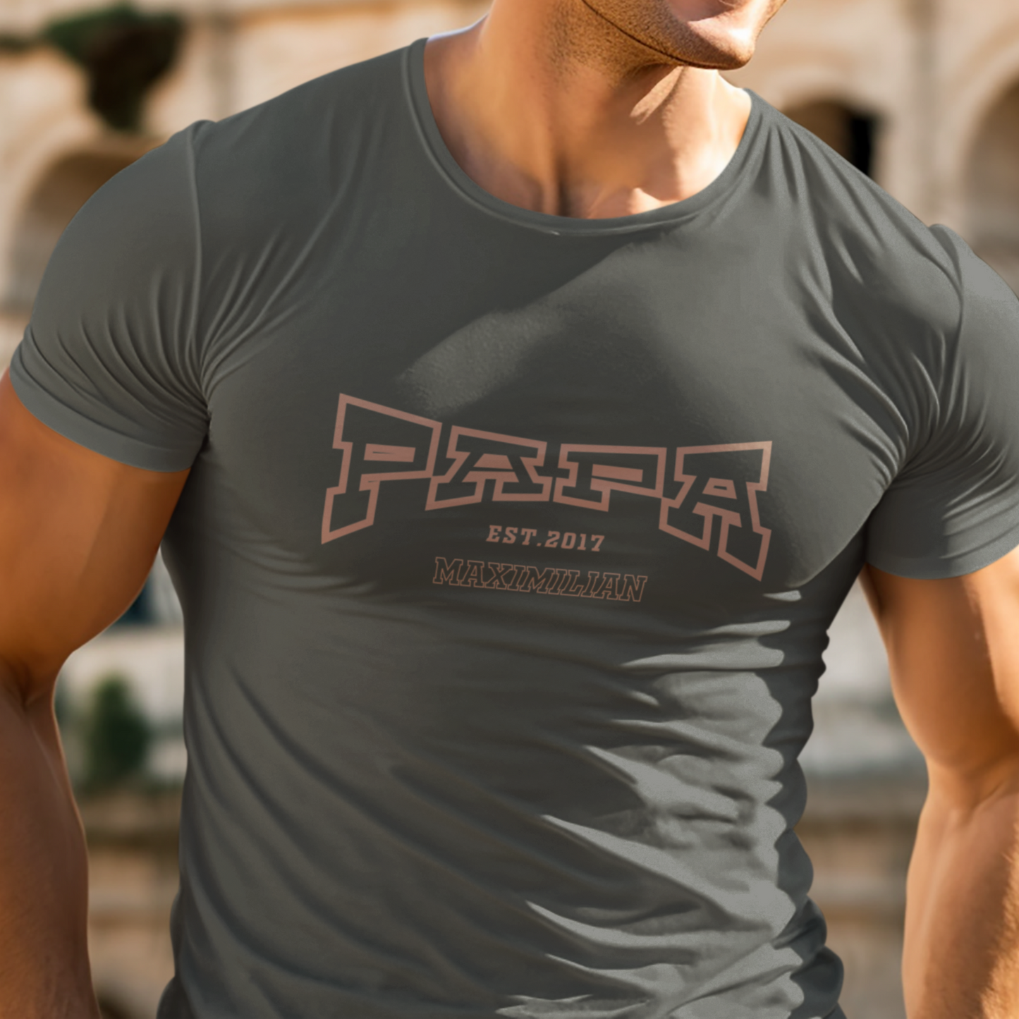 PAPA T-Shirt COLLEGE Rundhals personalisiert