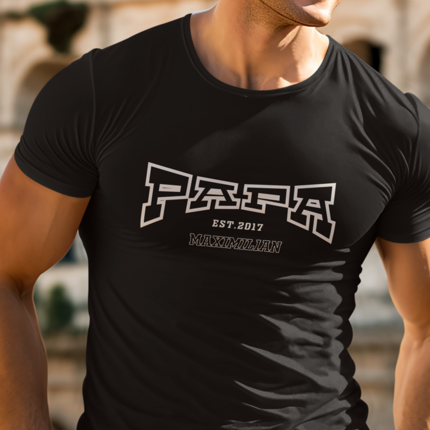 PAPA T-Shirt COLLEGE Rundhals personalisiert