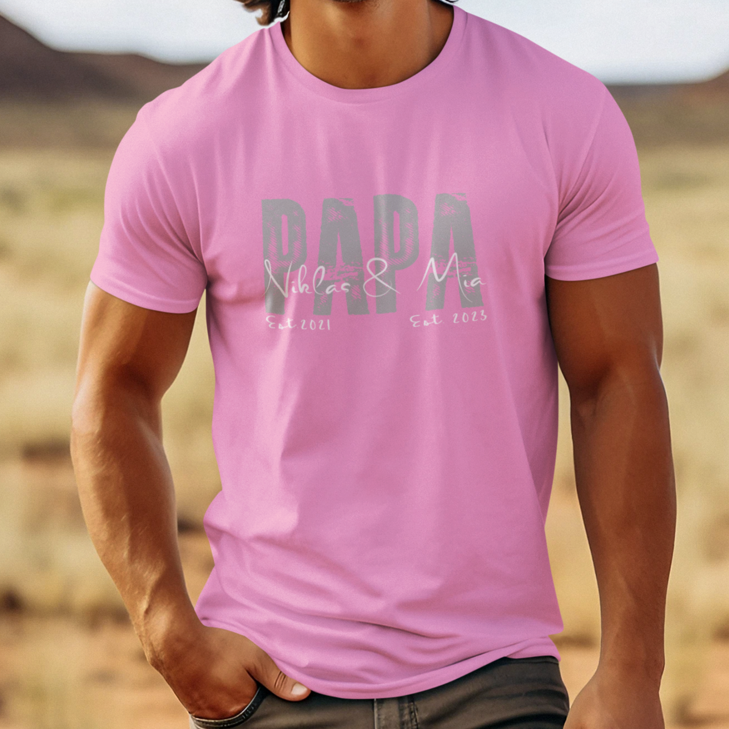 PAPA T-Shirt SOLID ROCKS Rundhals personalisiert