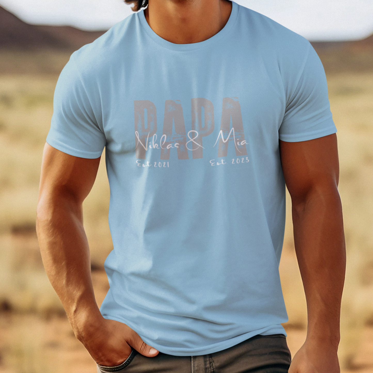 PAPA T-Shirt SOLID ROCKS Rundhals personalisiert