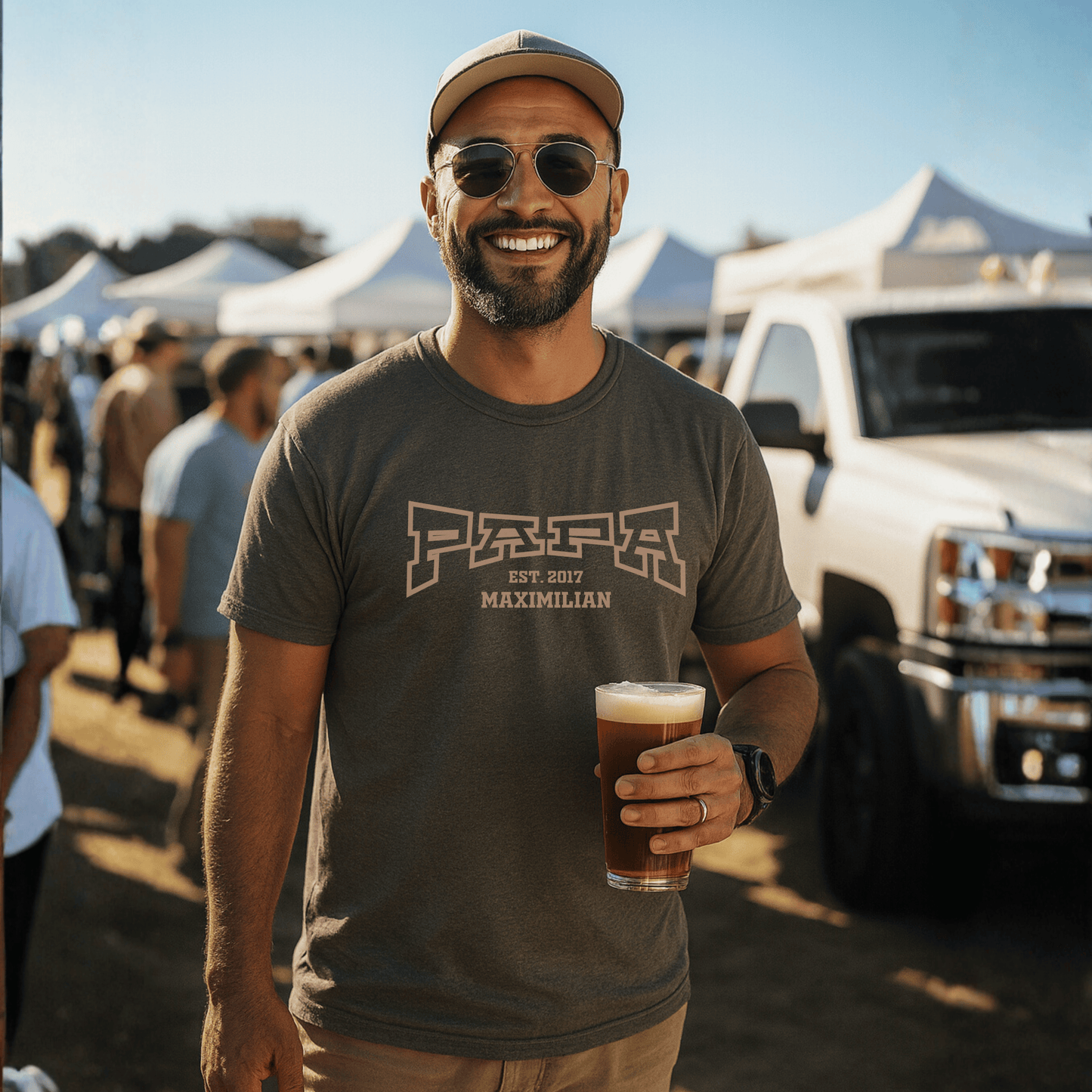 PAPA T-Shirt COLLEGE Rundhals personalisiert