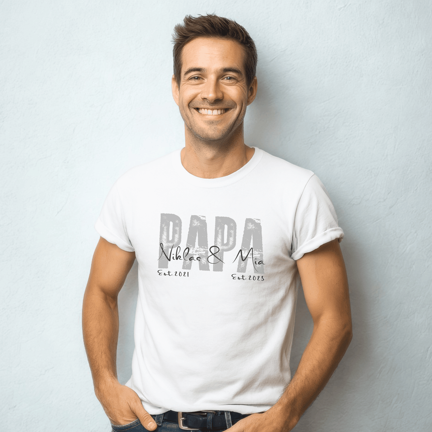 PAPA T-Shirt SOLID ROCKS Rundhals personalisiert