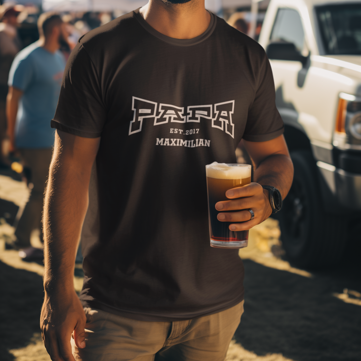 PAPA T-Shirt COLLEGE Rundhals personalisiert