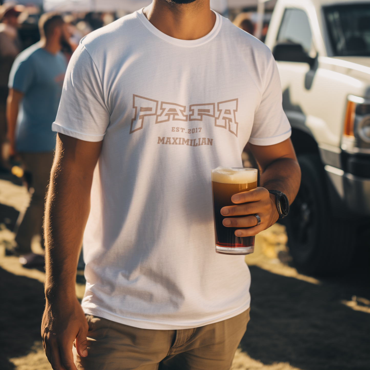 PAPA T-Shirt COLLEGE Rundhals personalisiert