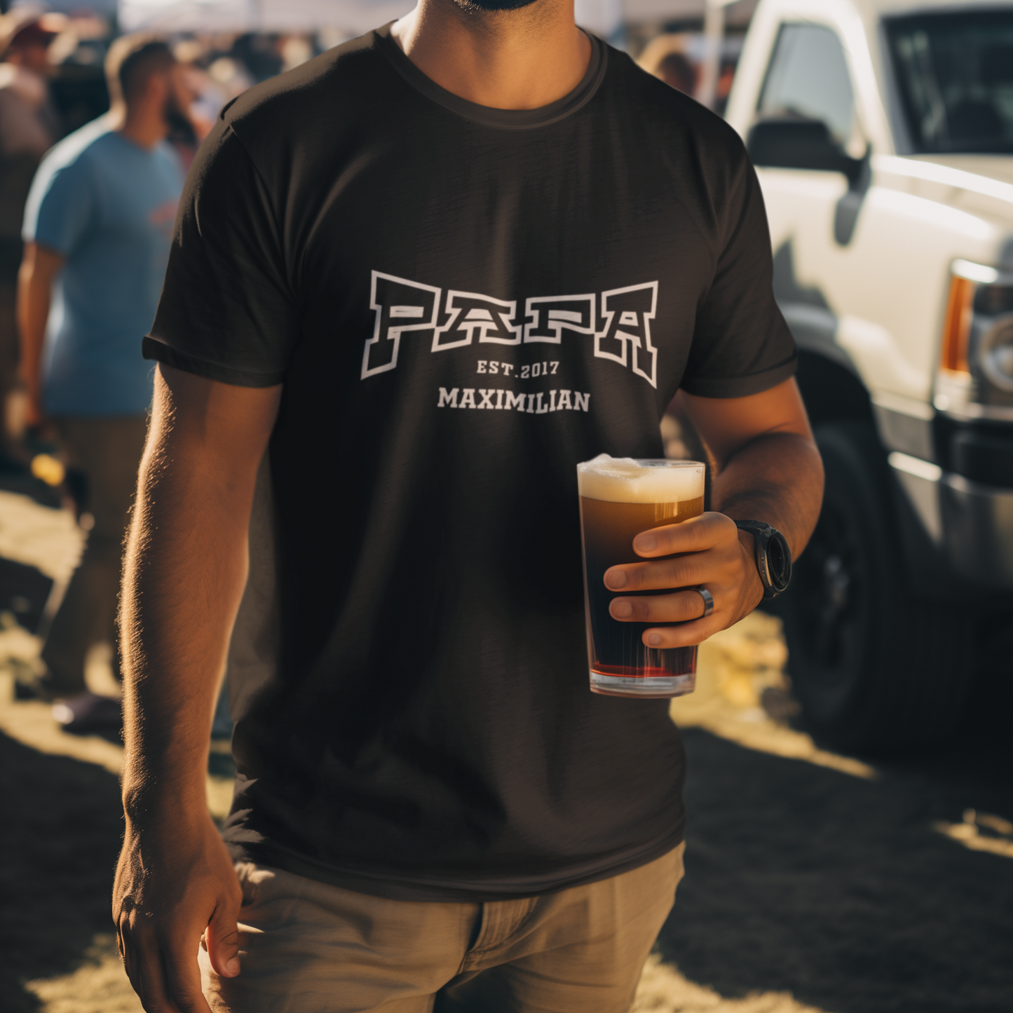 PAPA T-Shirt COLLEGE Rundhals personalisiert