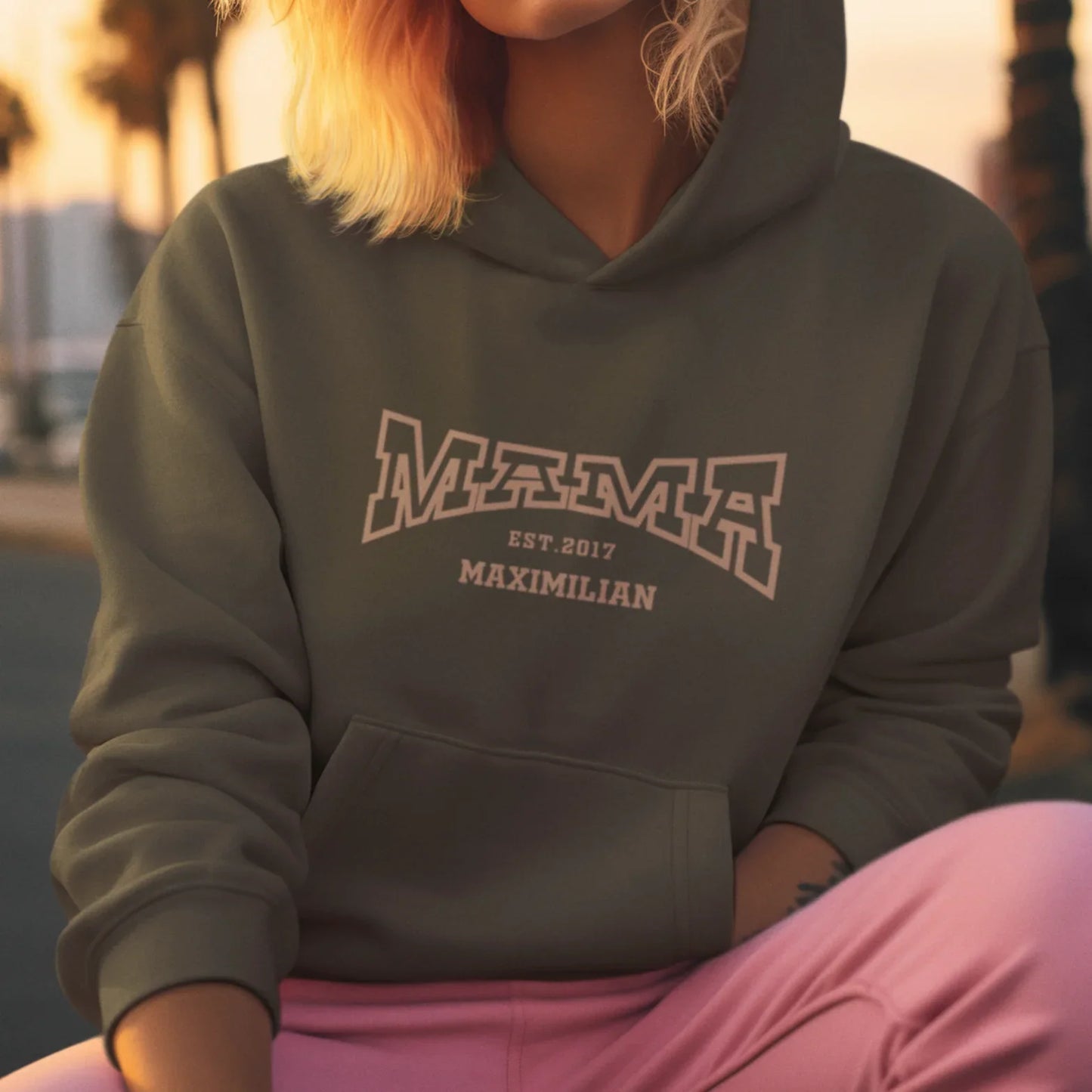 MAMA Hoodie COLLEGE personalisiert