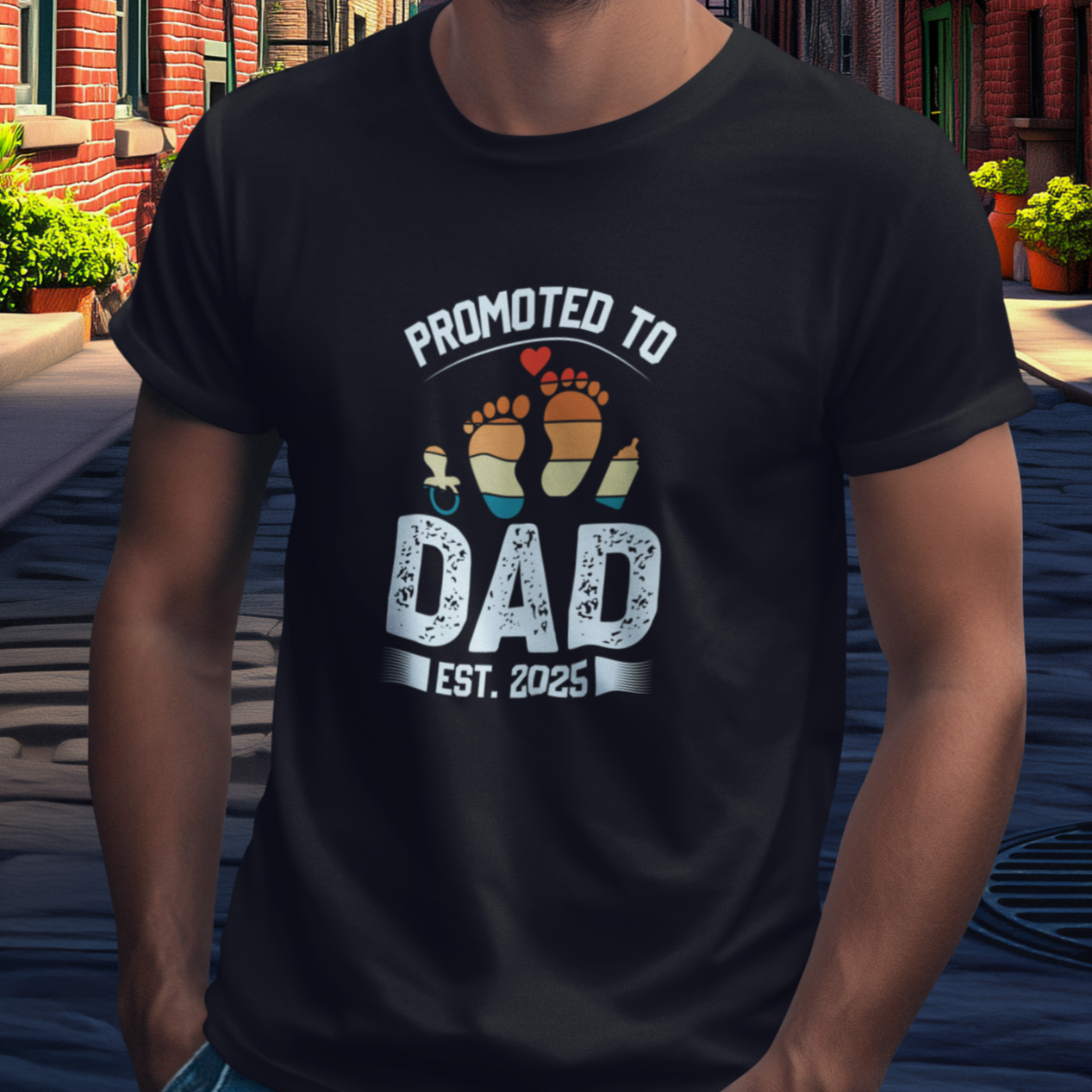 DAD T-Shirt PROMOTED Rundhals personalisiert