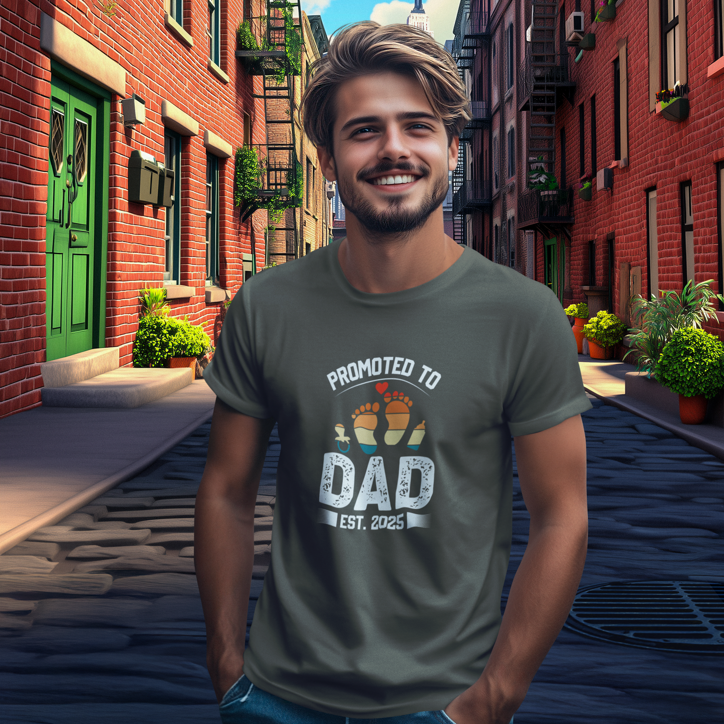 DAD T-Shirt PROMOTED Rundhals personalisiert