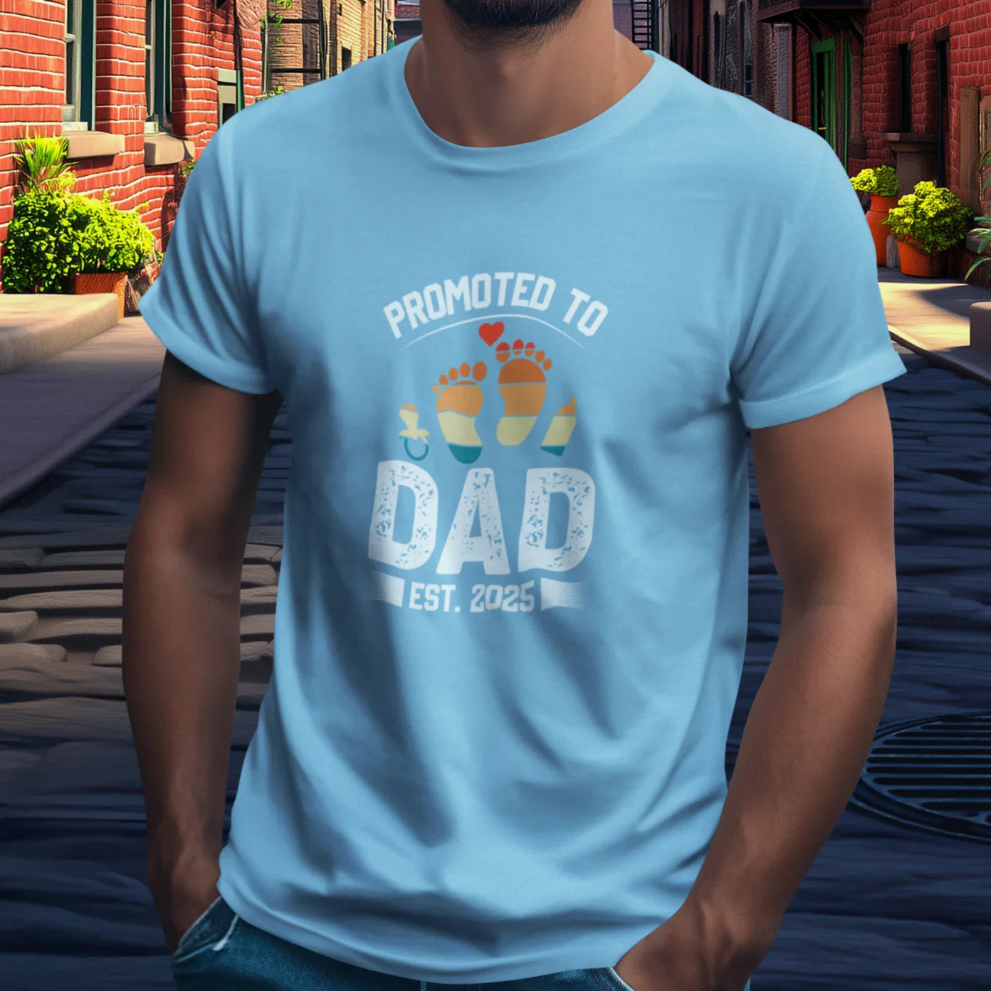 DAD T-Shirt PROMOTED Rundhals personalisiert