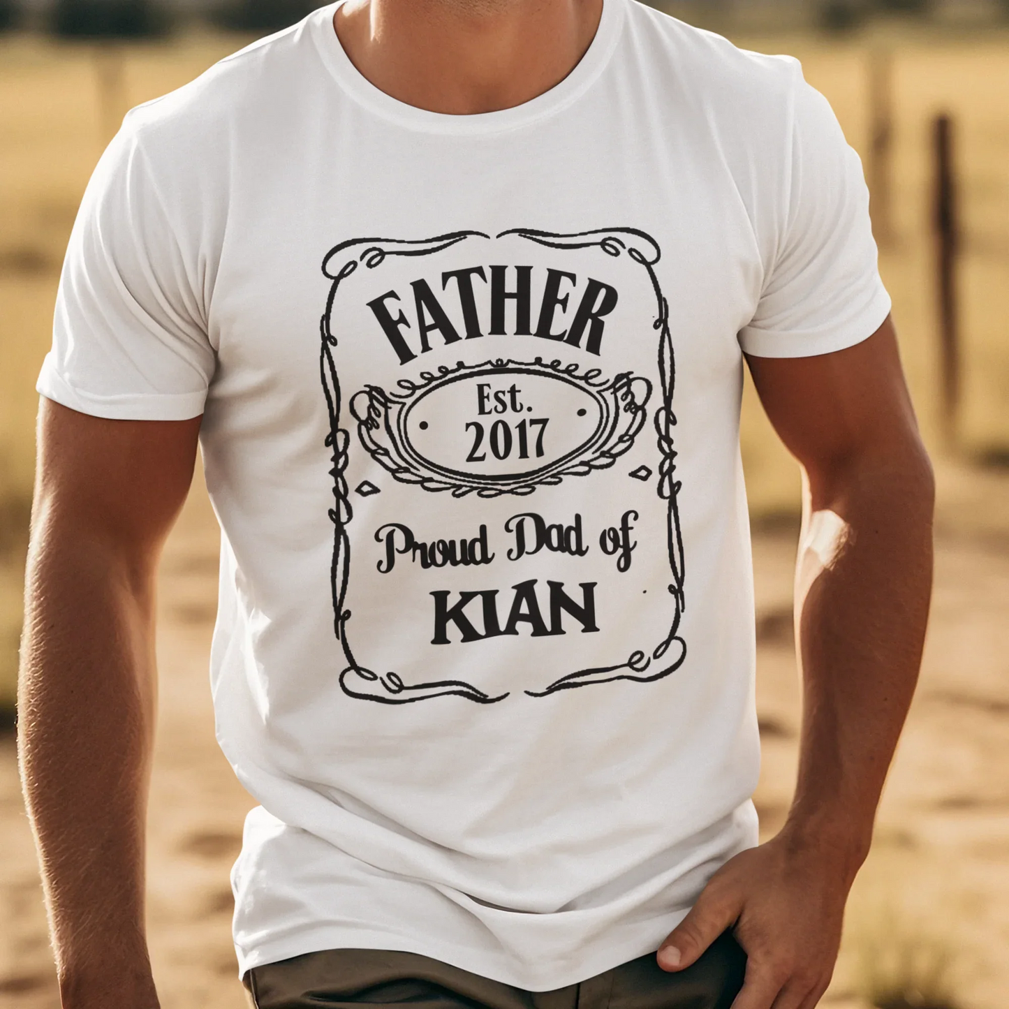 PAPA T-Shirt JACK DANIELS STYLE Rundhals personalisiert