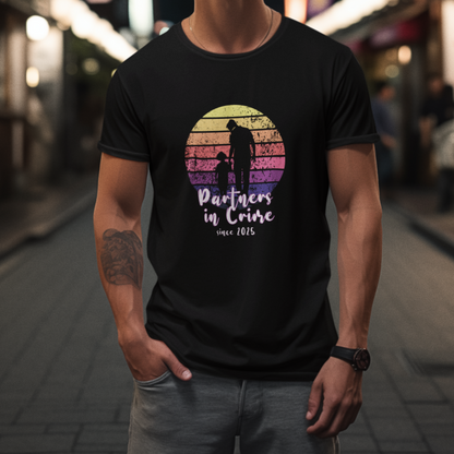 PAPA T-Shirt PARTNER IN CRIME Rundhals personalisiert