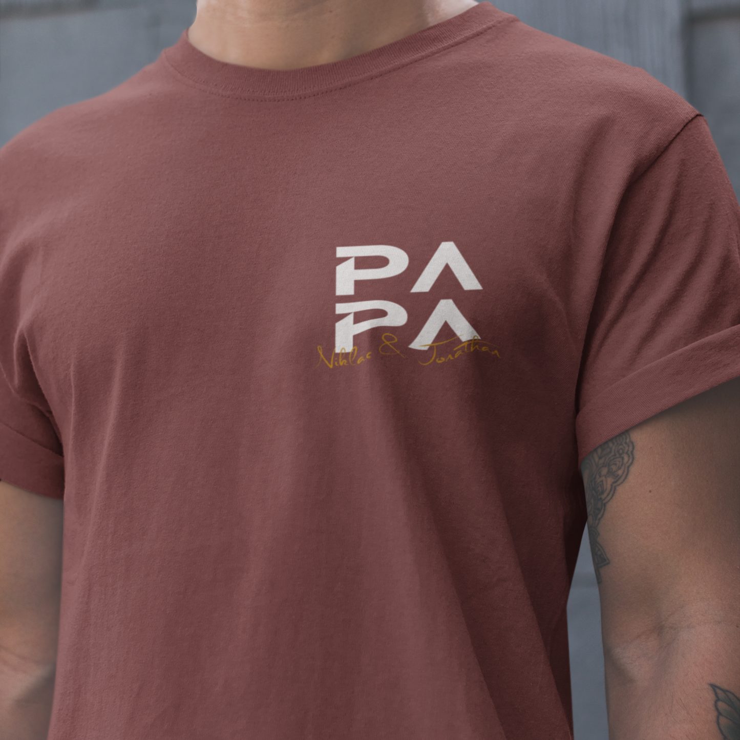 PAPA T-Shirt MINIMAL Rundhals personalisiert