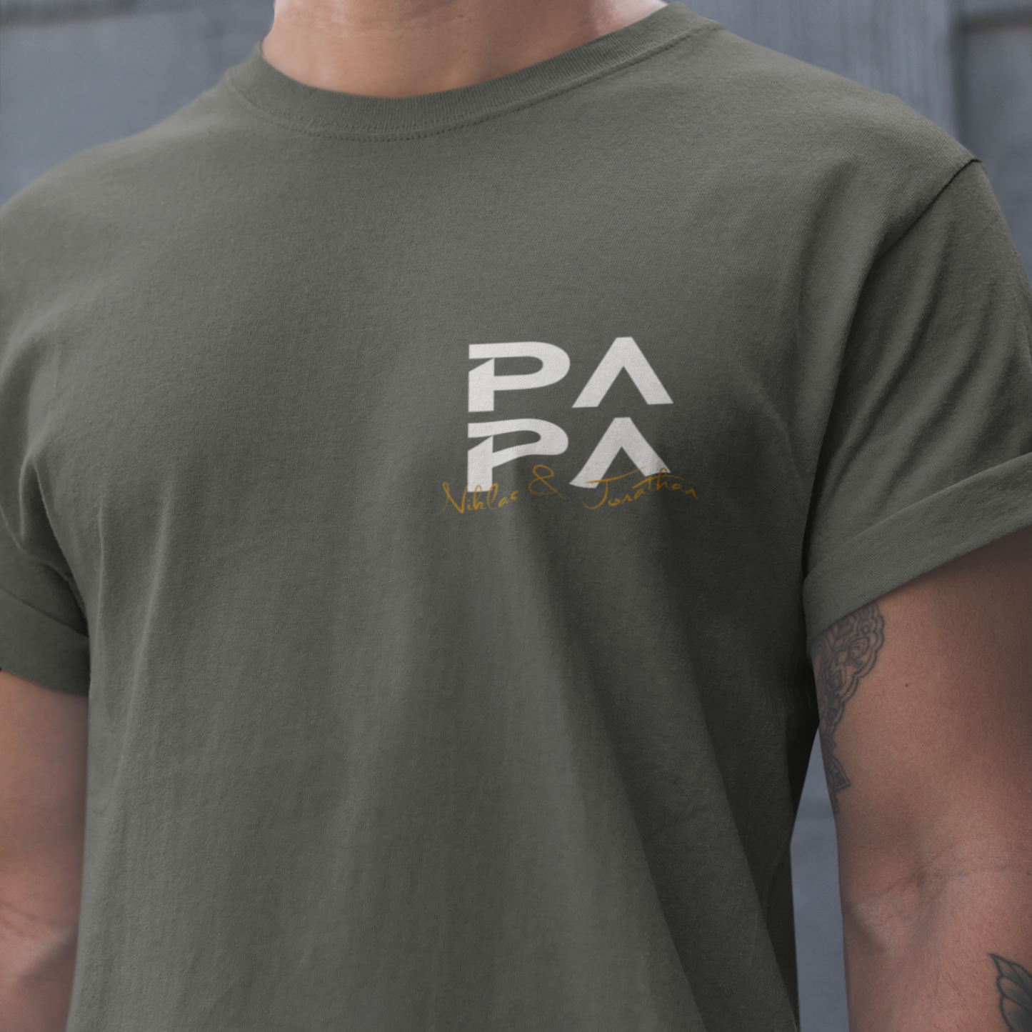 PAPA T-Shirt MINIMAL Rundhals personalisiert