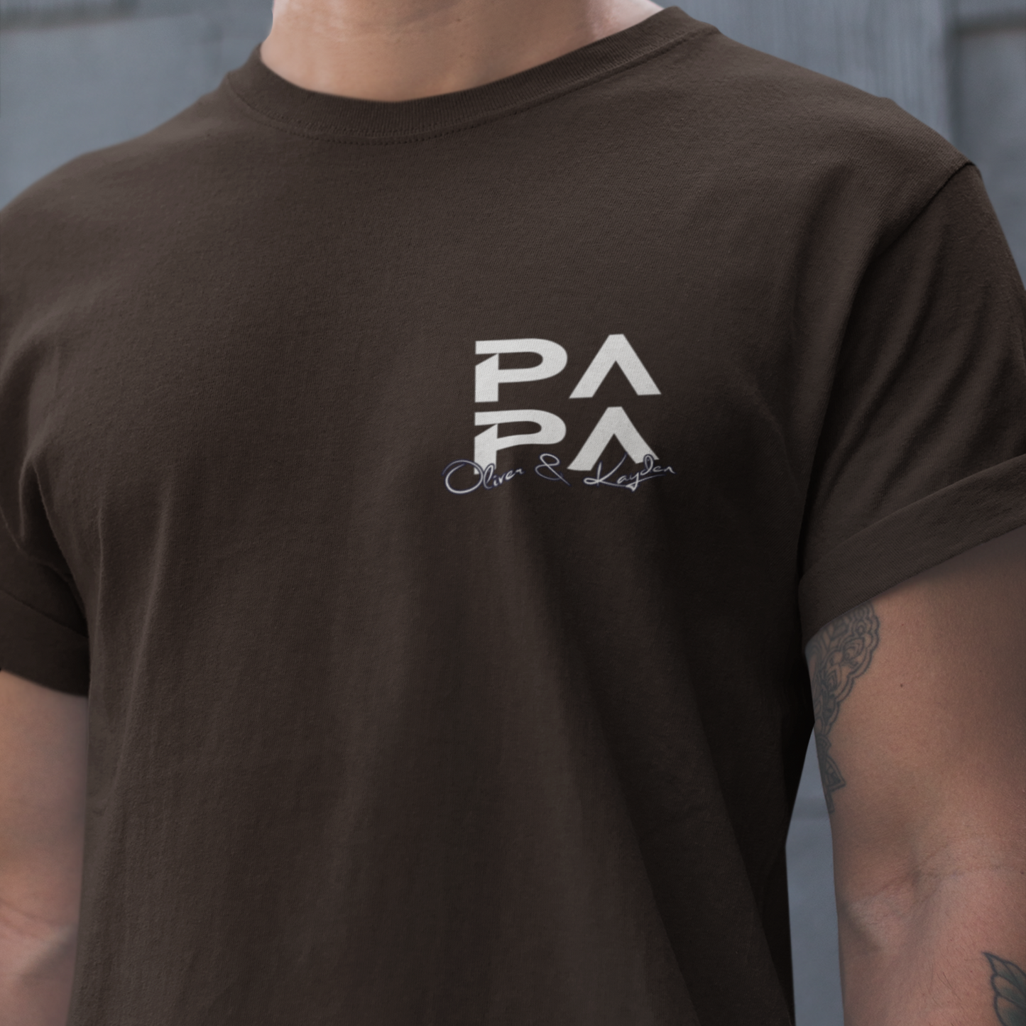 PAPA T-Shirt MINIMAL Rundhals personalisiert