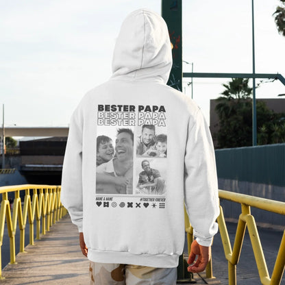 PAPA Hoodie BEST DAD mit Euren Fotos personalisiert