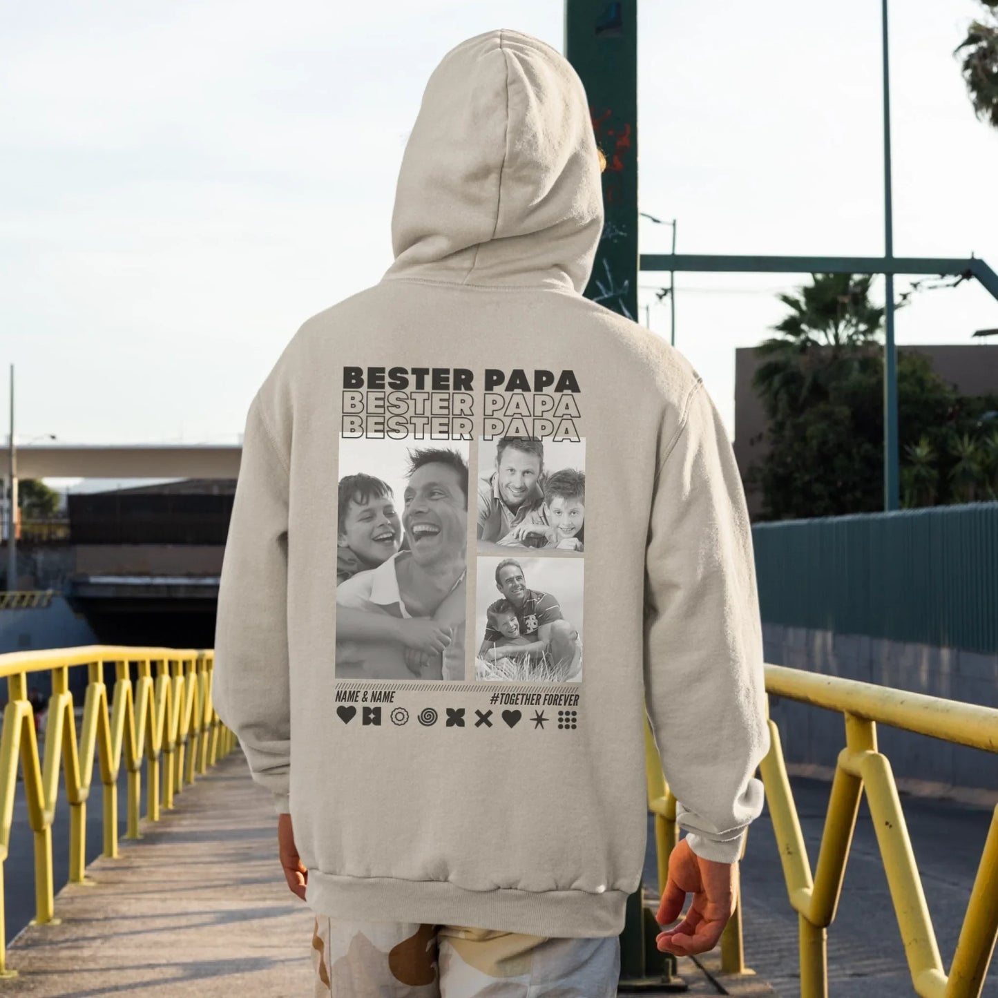 PAPA Hoodie BEST DAD mit Euren Fotos personalisiert