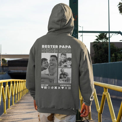 PAPA Hoodie BEST DAD mit Euren Fotos personalisiert