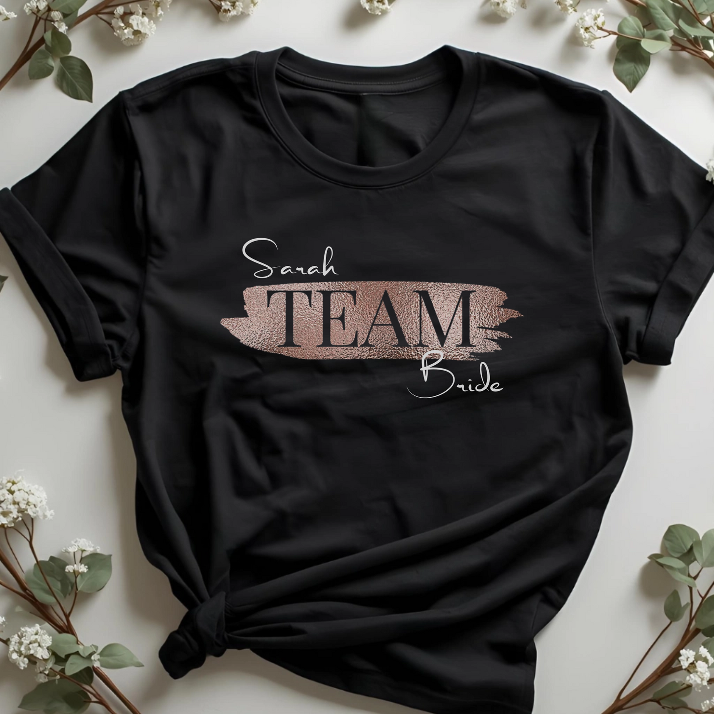 BRIDE T-Shirt TEAM BRIDE Rundhals personalisiert