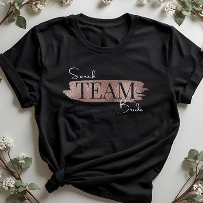 BRIDE T-Shirt TEAM BRIDE Rundhals personalisiert