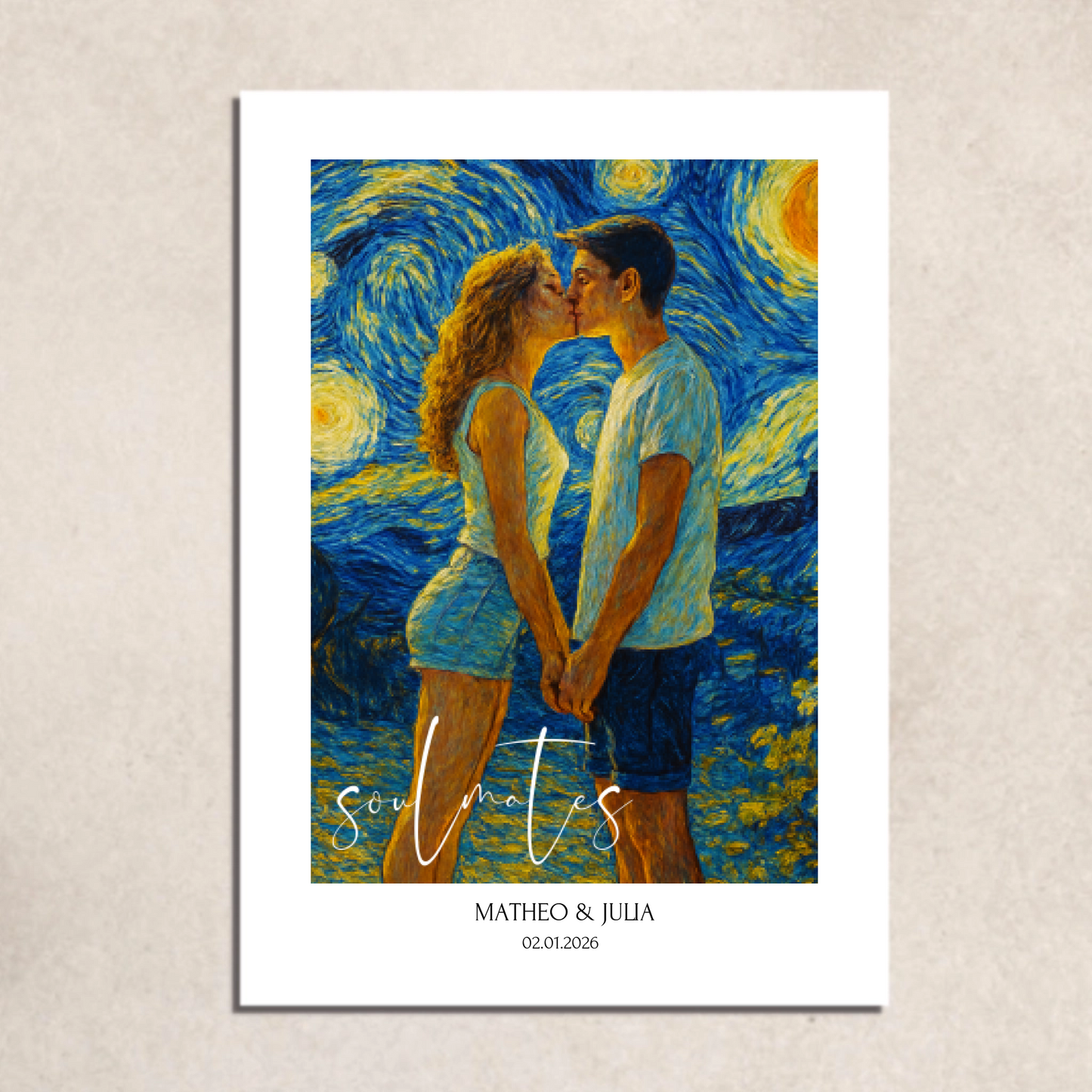 FOTO-POSTER VAN GOGH STYLE mit Deinem Bild & Slogan personalisiert