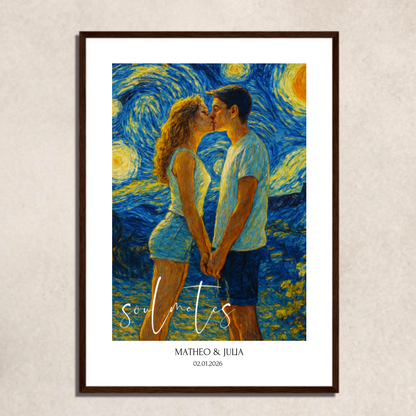 FOTO-POSTER VAN GOGH STYLE mit Deinem Bild & Slogan personalisiert