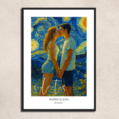 FOTO-POSTER VAN GOGH STYLE mit Deinem Bild & Slogan personalisiert