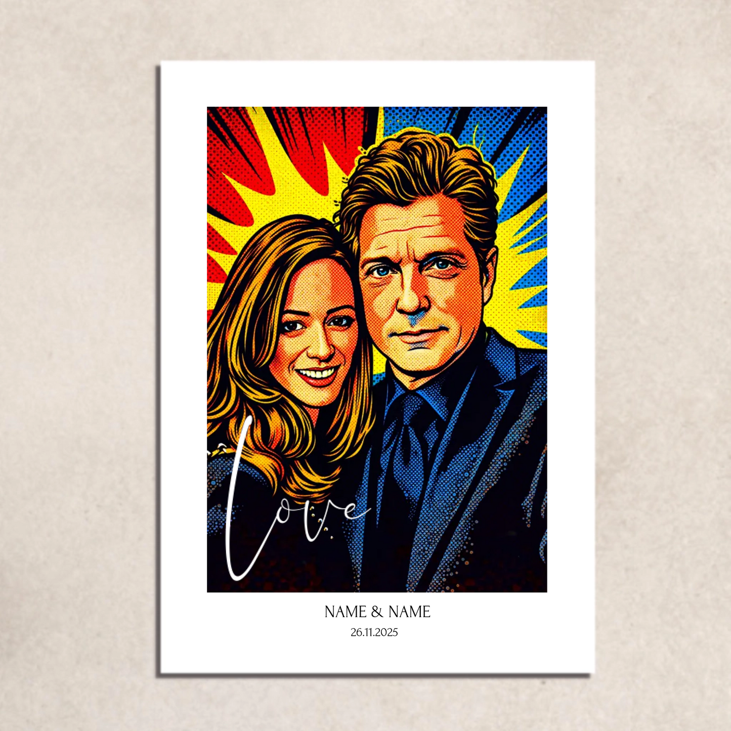 FOTO-POSTER POP ART mit Deinem Bild & Slogan personalisiert