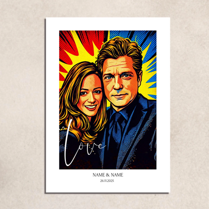 FOTO-POSTER POP ART mit Deinem Bild & Slogan personalisiert