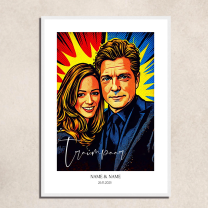 FOTO-POSTER POP ART mit Deinem Bild & Slogan personalisiert