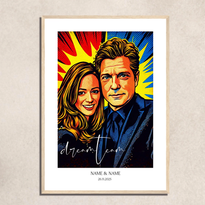 FOTO-POSTER POP ART mit Deinem Bild & Slogan personalisiert