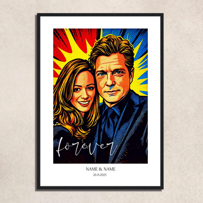 FOTO-POSTER POP ART mit Deinem Bild & Slogan personalisiert