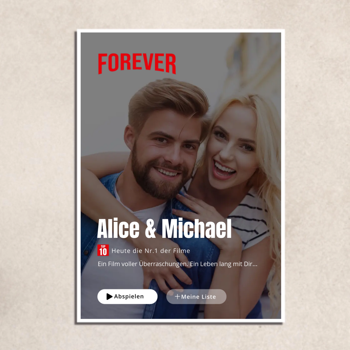 FOTO-POSTER MOVIE STREAMING mit Deinem Bild & Slogan personalisiert