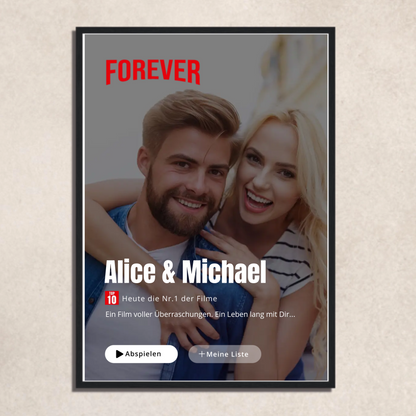 FOTO-POSTER MOVIE STREAMING mit Deinem Bild & Slogan personalisiert