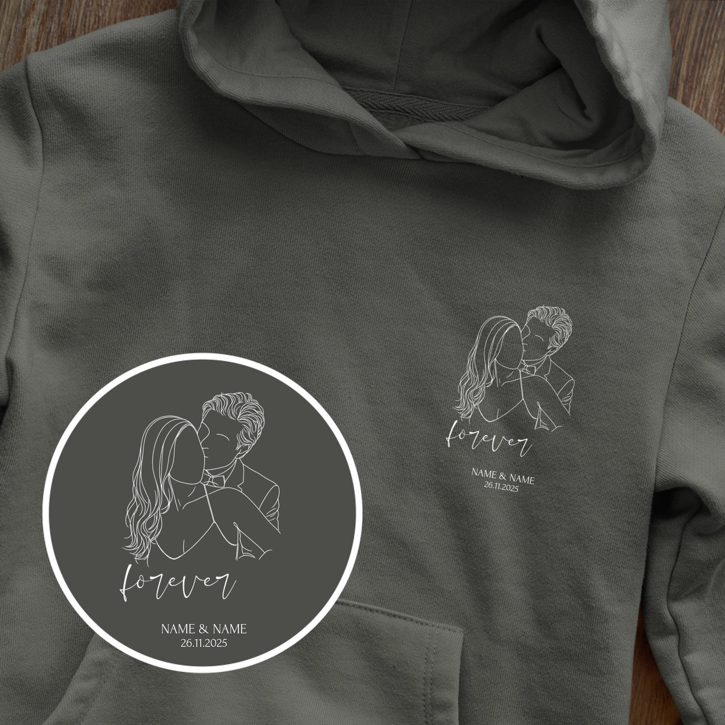 Hoodie OUTLINE aus Eurem Fotos personalisiert