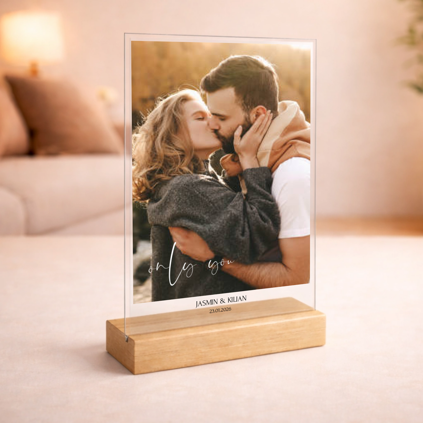 ACRYL-GLAS mit Deinem Bild & Slogan personalisiert